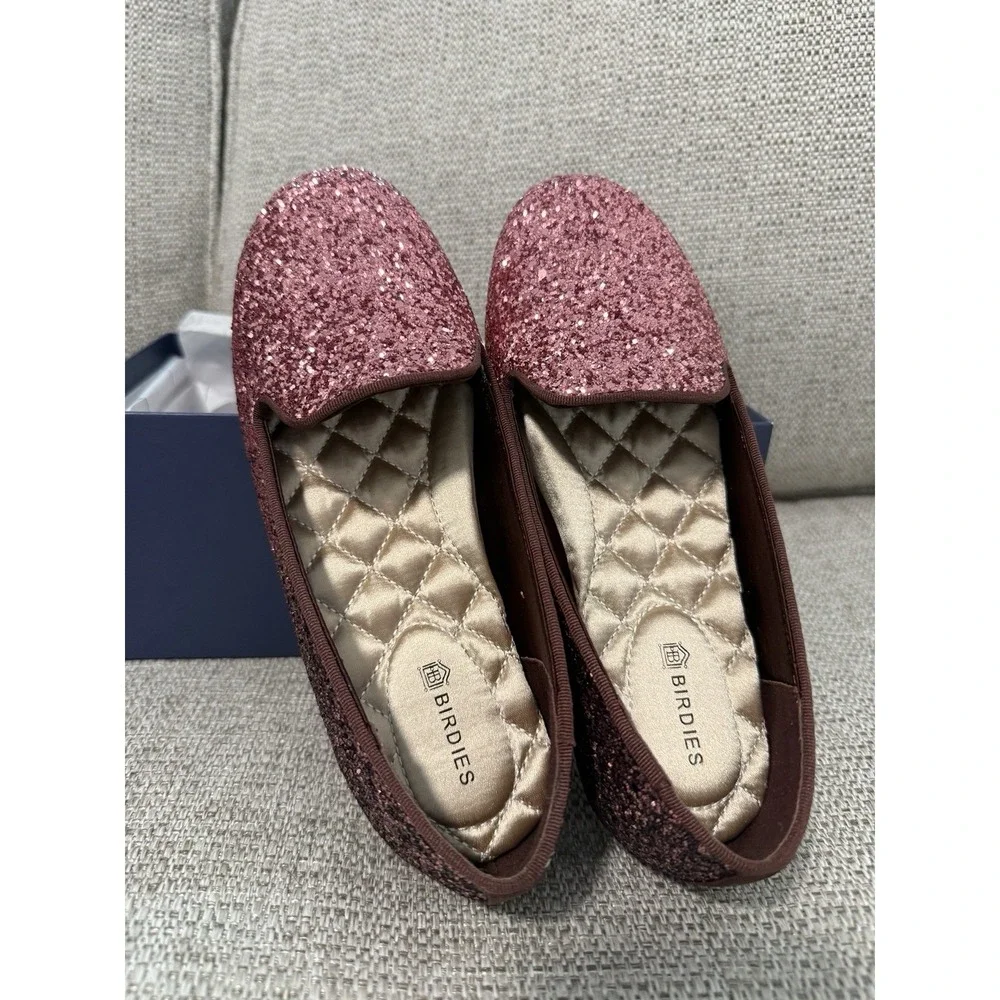 Birdies NEW The Little Starling Loafer in Rose Pink‎ Sparkle Size Little Kid 2